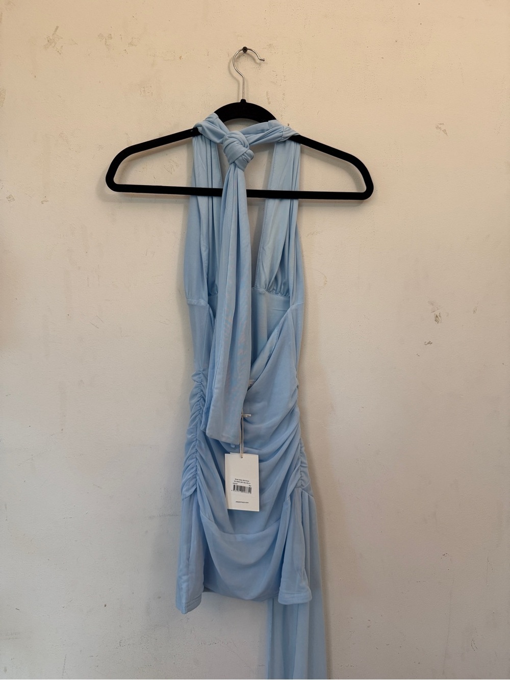 NWT Peppermayo Dinah Baby Blue Halter Mesh Mini Dress XS - Picture 3 of 5